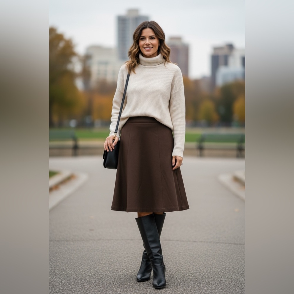 Talbots A-Line Chocolate Brown Skirt